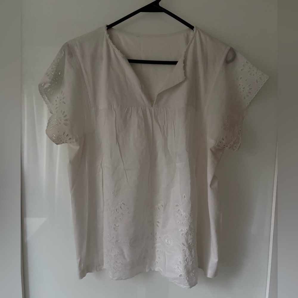 Weekend Max Mara Off White Eyelet Women's Tshirt